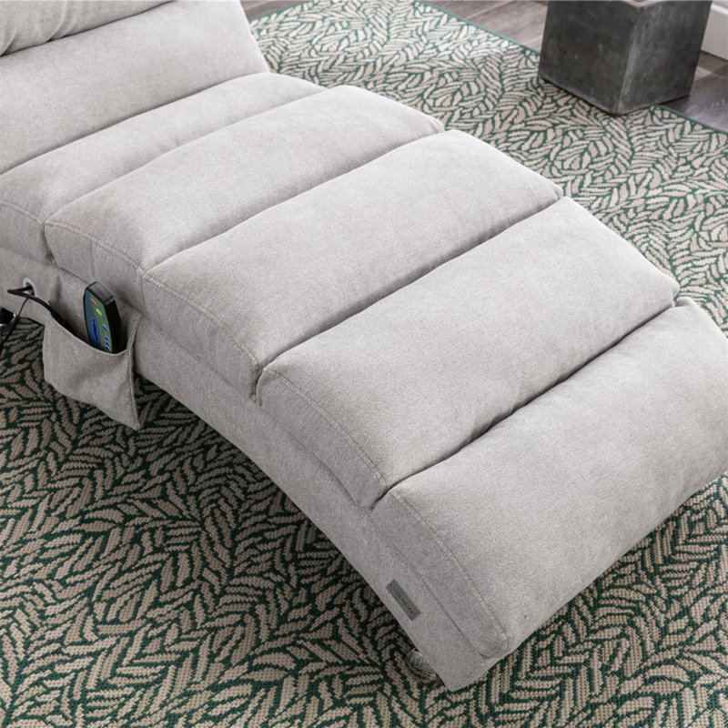 Linen Massage Chaise Lounge Indoor With Remote Control,Ergonomic Electric Massage Long Lounger With 5 Modes For Office, Living Room,Bedroom