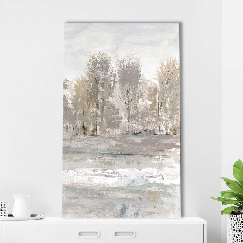 «Meadow's Edge I» par Susan Jill - Peinture, L 18 po x H 30 po, Toile tendue