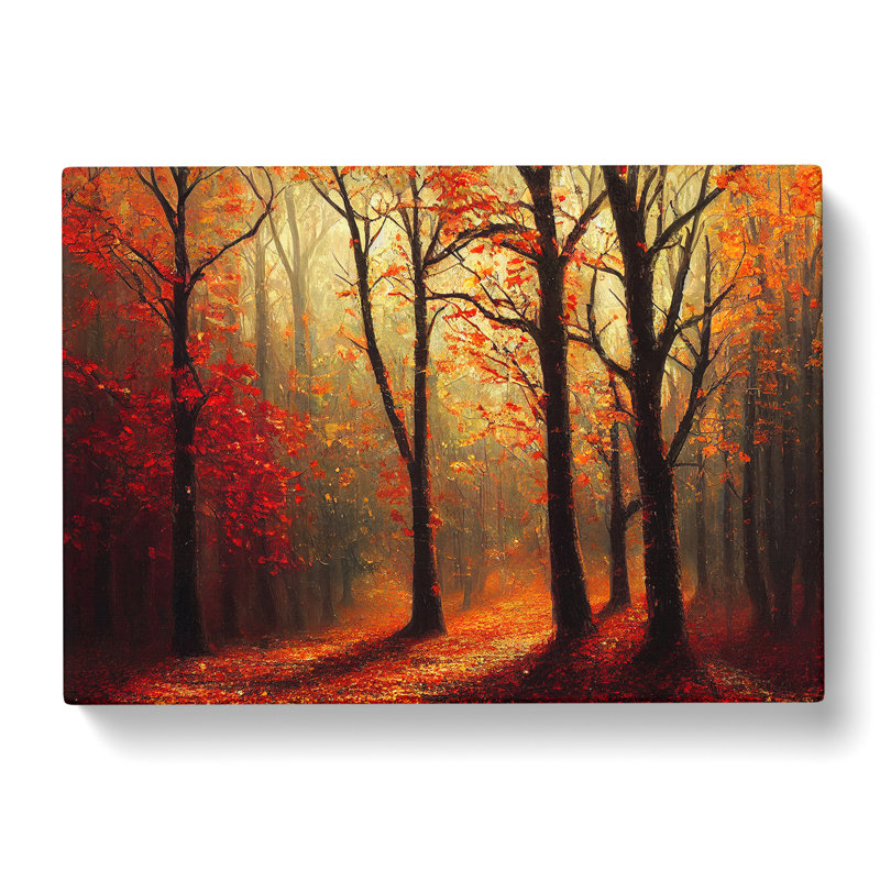Autumn Forest View Vol.1 - Wrapped Canvas Painting, 35cm H x 50cm W x 3cm D