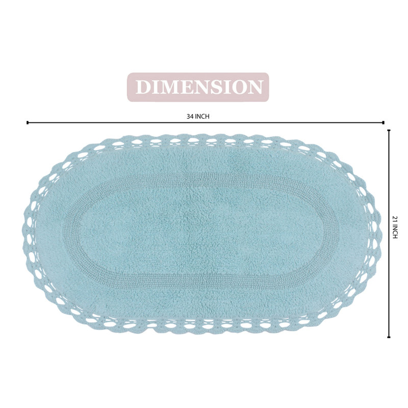 Tapis de bain doux, l 21 po x L 34 po, Aigue-marine
