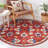 Caleesi Micro-Loop Hand Tufted Wool/Cotton Floral Rug in Rust/Beige/Blue-179423369