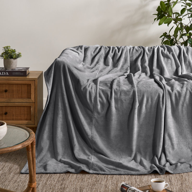 Giant Microplush Blanket, Gray