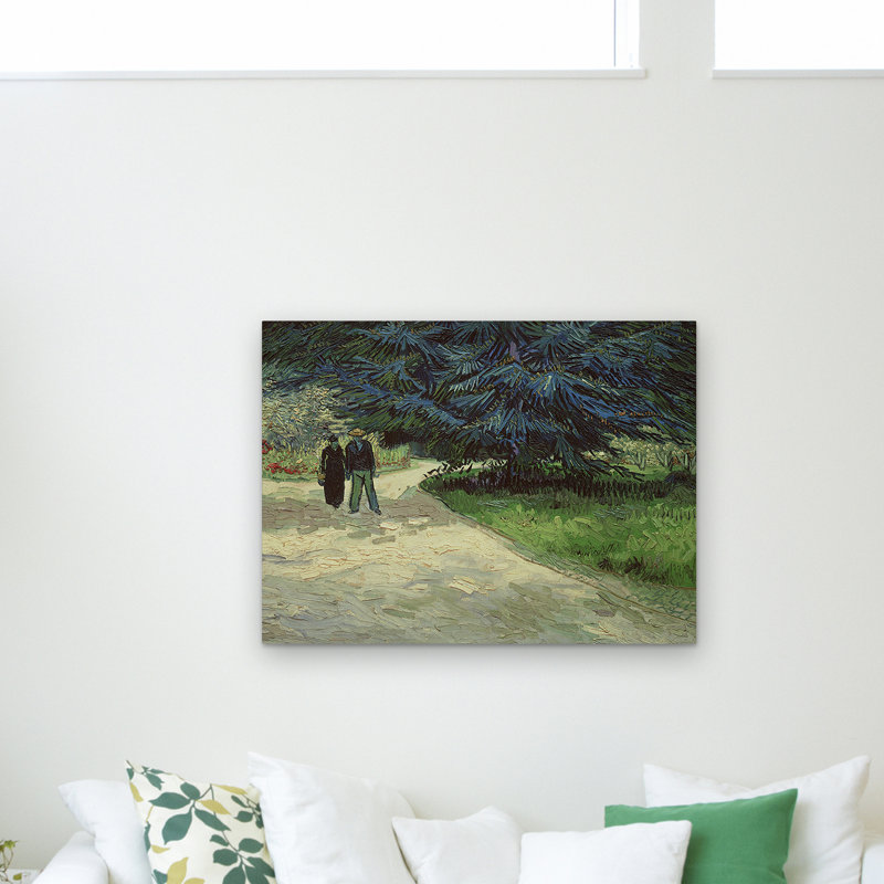 Vincent Van Gogh Couple in Park Landscape Canvas Art