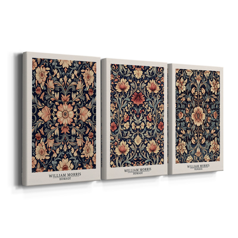 Collection de 3 pièces - DMCXLVI - Collection sur toile tendue sur mesure - 3 pièces, H 18 po x l 36 po