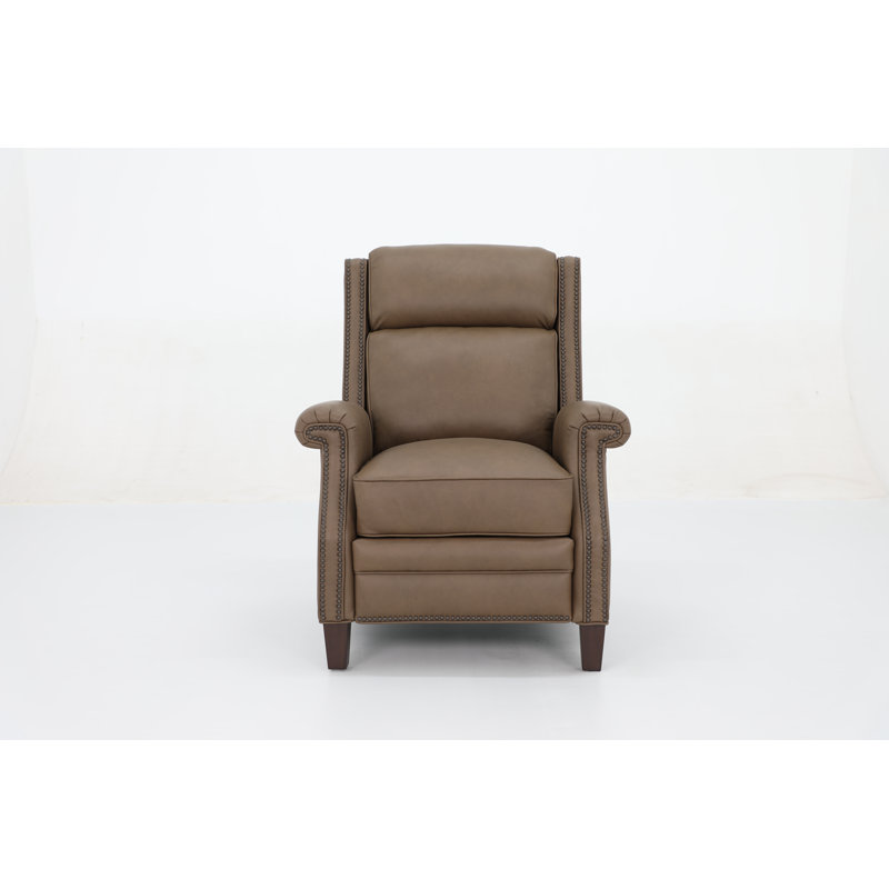 Vladka 34.5" Wide Leather Power Wing Chair Recliner, Khaki