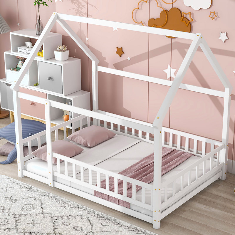 Mattix Full Solid Wood Canopy Bed, White