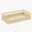 Lit de sol Montessori pour enfant (taille simple) avec barrière de sécurité haute sécurité et porte d'accès, sommier à lattes en bois naturel, lit de sol bas pour enfant-675106138-675106140