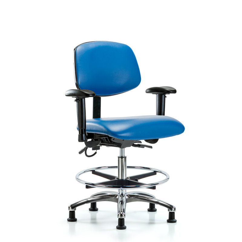 Vinyl Task Chair, Blue, Glides