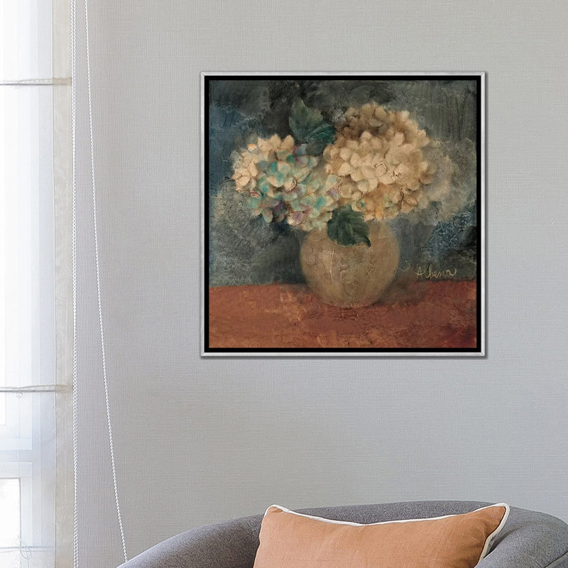 " Hydrangea Study IV " by Wild Apple Portfolio, No Matte, 26" H x 26" W x 1.5" D, Silver Framed