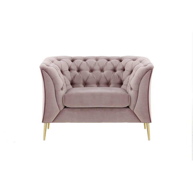 Septimus Upholstered Chesterfield Chair, Pink