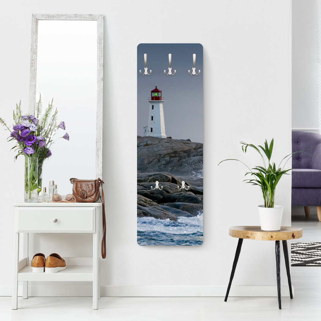 Calgary 5 - Hook Wall Mounted Coat Rack in Grey