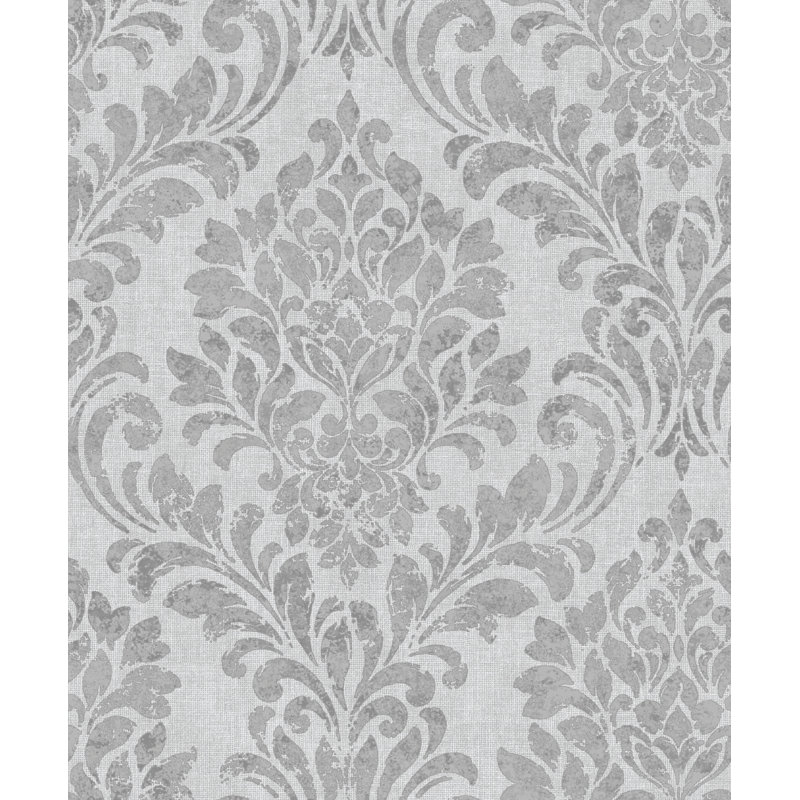 Gillenwater 10.05m x 53cm Semi-Gloss Wallpaper Roll, Grey