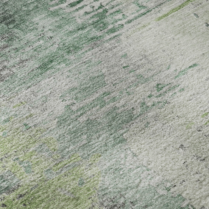 Premium Machine Washable Mayfield Abstract Rug, Green, 2'6" x 3'10"