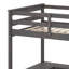 Lit mezzanine double en bois avec bureau en U, tablettes de rangement et tiroirs-1016246015