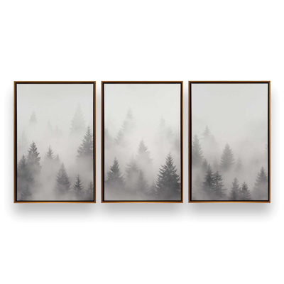 Foggy Echoes, ensemble de 3 toiles encadrées