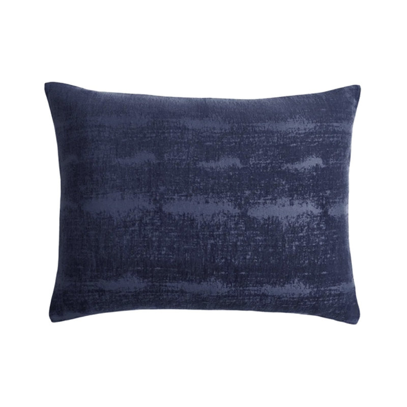 Textured Cotton Velvet Sham With Hidden Zipper Closure, Standard, Navy