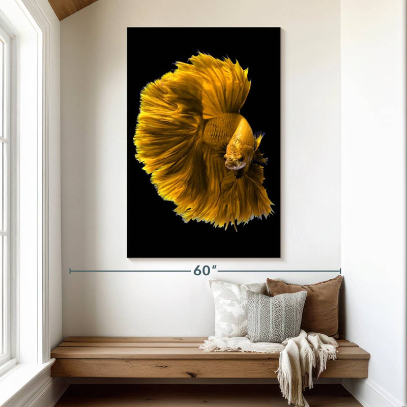 Brampt Yellow Dragon Betta Fish, 51" H x 34" W