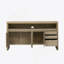 60" 3-Door Sideboard With 3 Drawers - Modern Solid Ash Veneer MDF Sideboard, Semi-Open Shelf & Centre Semi-Circular Cutout In Back Panel, Large Storage Cabinet-1050076855