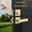 Ensemble de poignées de porte d'entrée à cylindre simple avec poignée avant Mega Handles | Conception réversible | Loquet réglable Installation facile | Matériau durable
