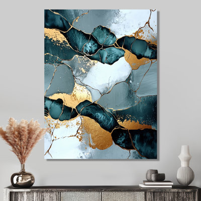 Golden Light Of Emerald Marble III - Abstract Metal Wall Decor, Marble Wall Decor Metal Print