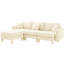 Tissu convertible en forme de L avec 3 pieds cylindriques en forme de coquillage, amovibles et auto-enveloppés, beige, style contemporain pour la détente dans la chambre à coucher, fabrication, rembourrage en mousse de siège confortable-376393809-376393818