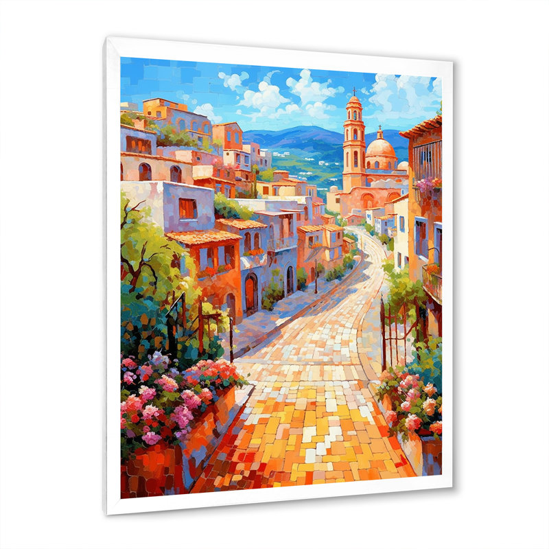 «Beautiful Sunny Strolls In Italy», reproduction sur toile, Cadre photo blanc, H 32 po x l 16 po x P 1 po