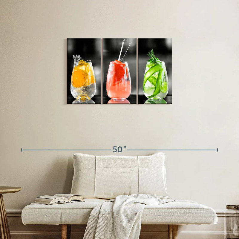 Yarlin fruité gin cocktails, H 20 po x l 33 po