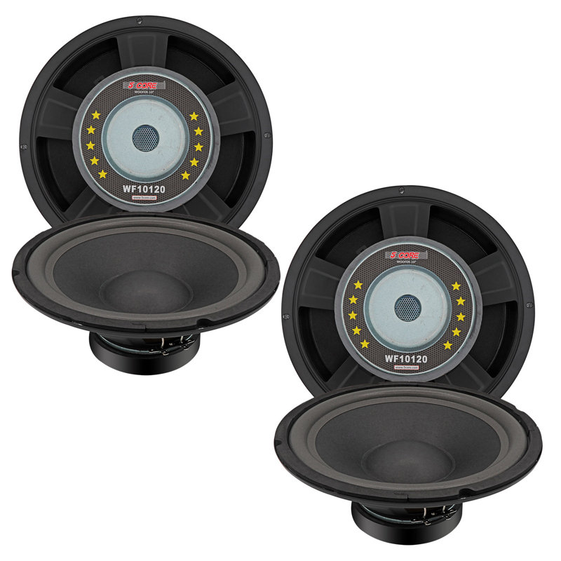 Haut-parleur de remplacement 5 voies pour caisson de basses à 5 fils, 10 ", 2 Pc, 600 W