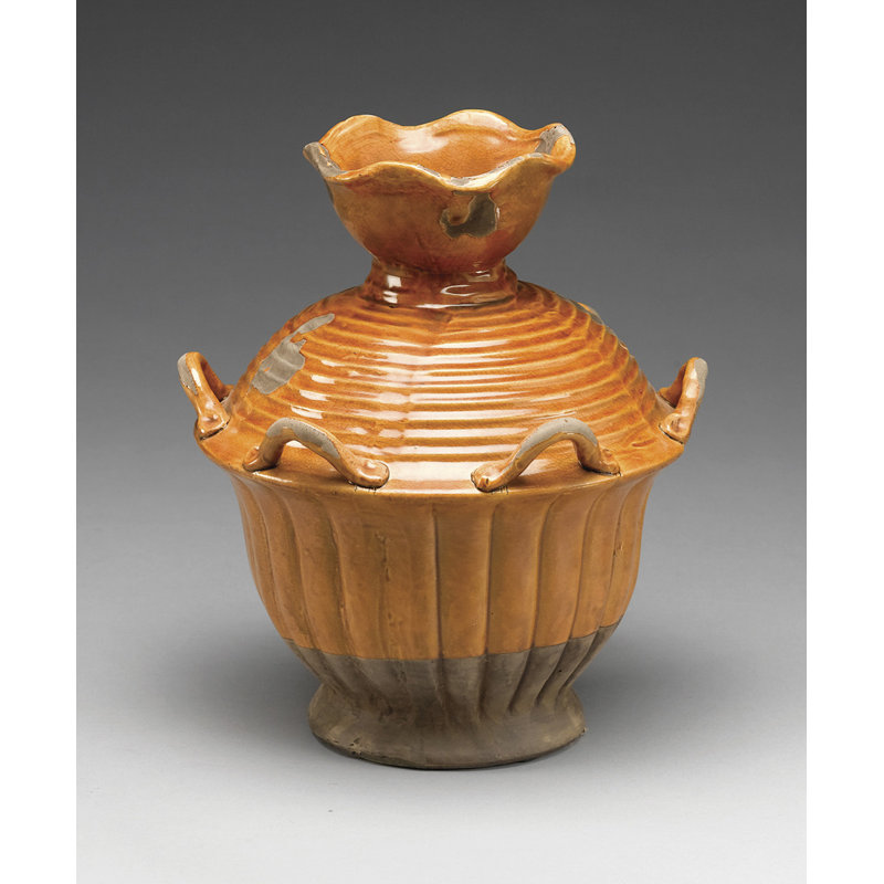 Vase en céramique Harpa, Brun patiné