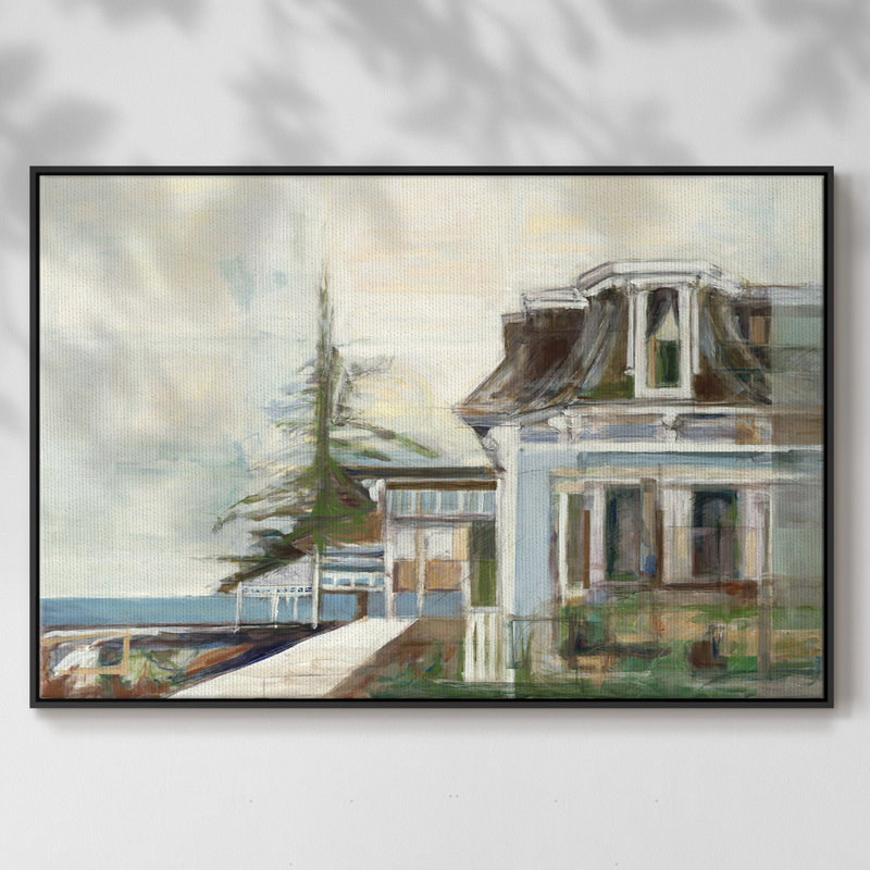 Port Townsend - Toile tendue avec châssis de qualité supérieure, H 25 po x l 17 po x P 2 po, Noir