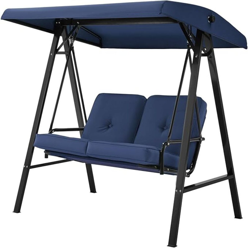 2 Person Porch Swing with Canopy, Blue