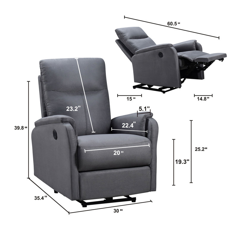 Pavolko Power Power Recliner Chair with One-Touch Easy Control | Plush Upholstered Single Recliner for Living Room & Bedroom - Fast Shipping & In-Stock