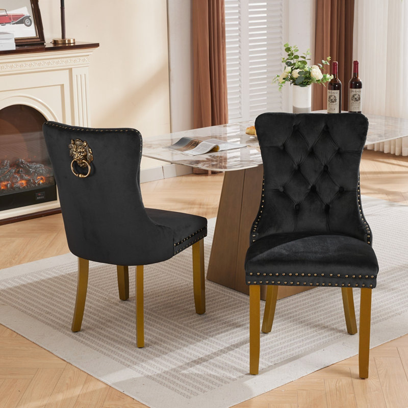 Ensemble de chaises modernes 2 pièces, Noir