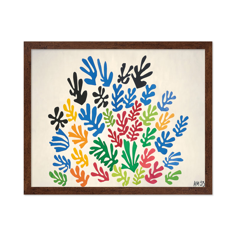 Henri Matisse - La gerbe No2, Poster, 24"H x 32"W, Brown Framed