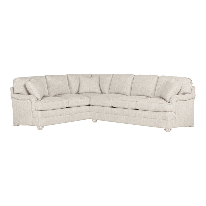 American Bungalow 2-Piece East Lake L- Sectional, Instant Parchment, Casa Blanca
