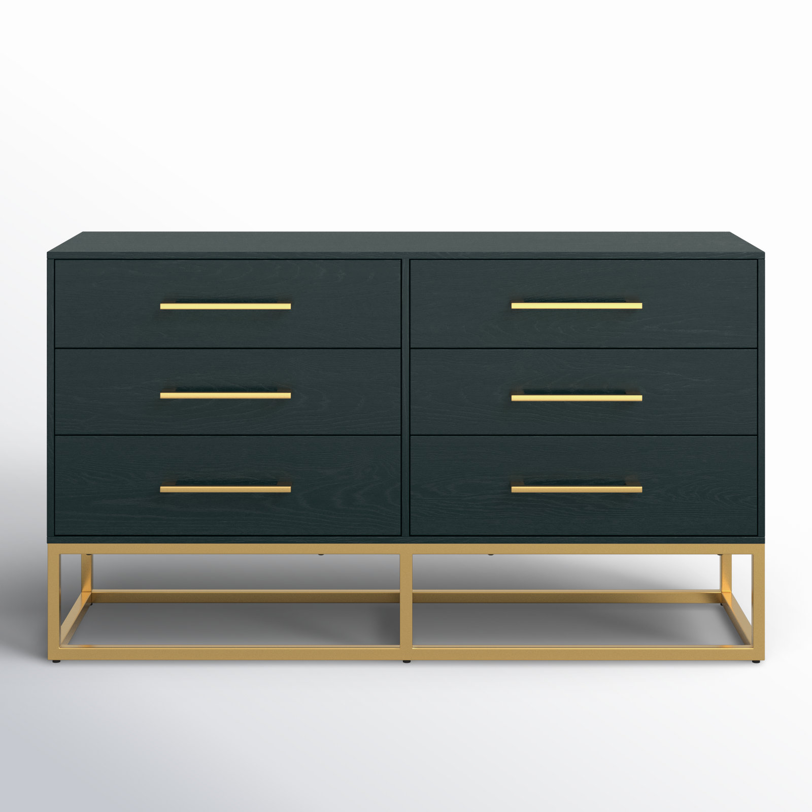 Sheldon 6 - Drawer Double Dresser, Gold/Teal