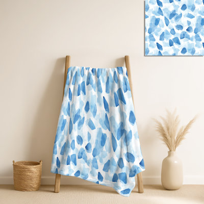 Couverture géométrique Frost Blue