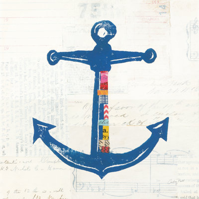 Nautical Collage III On Newsprint - Wrapped Canvas Painting