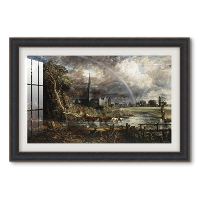 Salisbury Cathedral from the Meadows (Detail), 1831-John Constable-Custom Framed Print