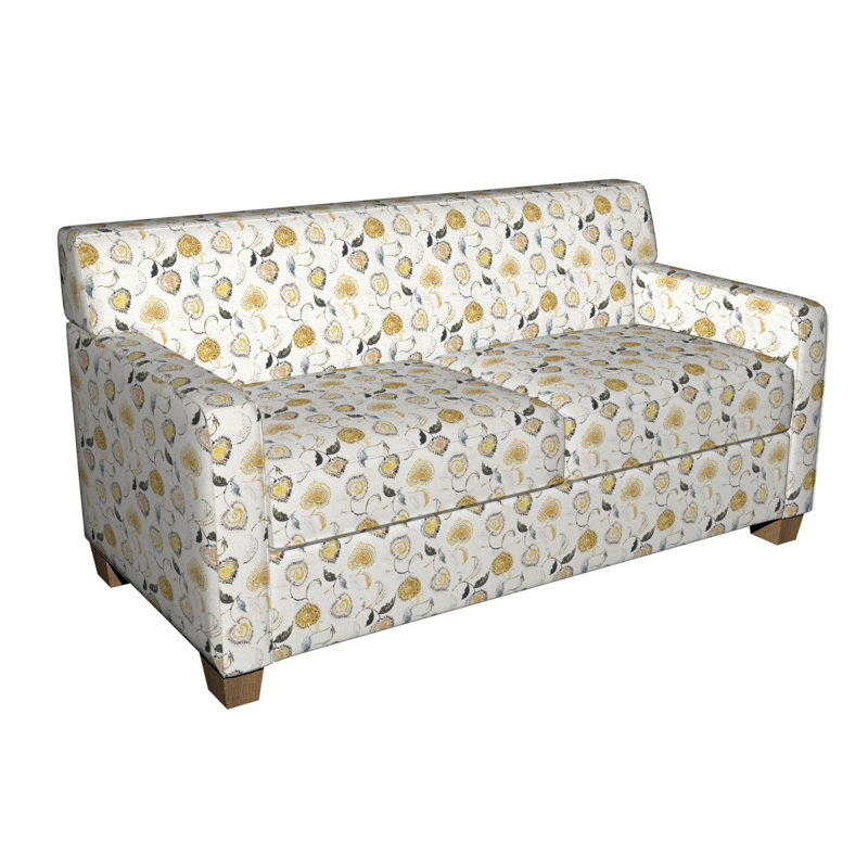 Tissu à imprimé floral, Jaune / Bleu