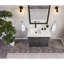 Meuble-lavabo simple en bois massif 36 po avec plateau en marbre d'ingénierie 1 po-237766275