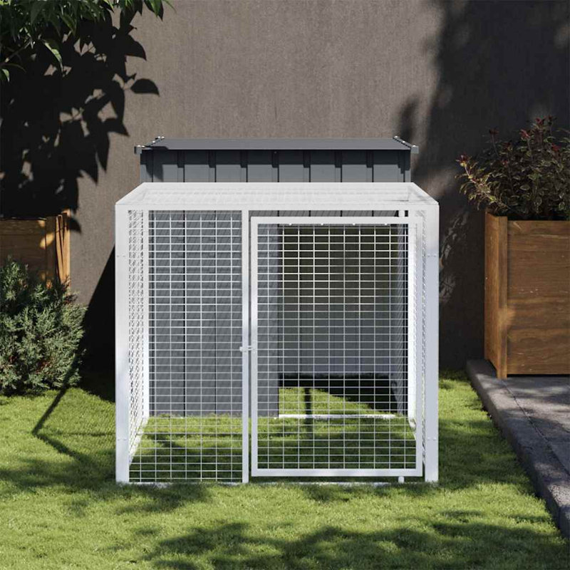 Grande cage à poulets durable en acier galvanisé anthracite