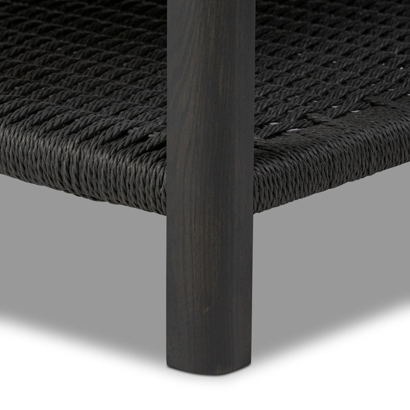 Zuma Solid Wood Coffee Table, Smoked Black Ash