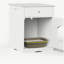 Enceinte en bois pour litière pour chat avec tiroir, table d'appoint, cage intérieure pour animal, table de chevet pour chat (blanc)
