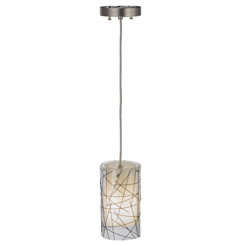 Brushed Nickel 5" Glass Mini Island Pendant Light