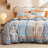 Bedsure 100% Cotton Reversible Floral Duvet Cover Set