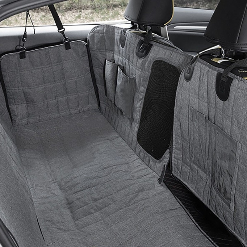 Siège d'auto en polyester pour animaux de compagnie, Gris