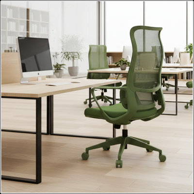 Chaise de bureau ergonomique et colorée avec tissu en maille respirante et soutien lombaire réglable pour un confort et une durabilité optimaux.
