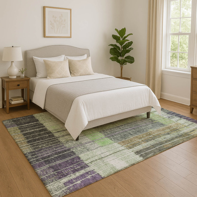 Premium Machine Washable Millbrook AMF1962 Stripes Rug, Rectangle 9' x 12'