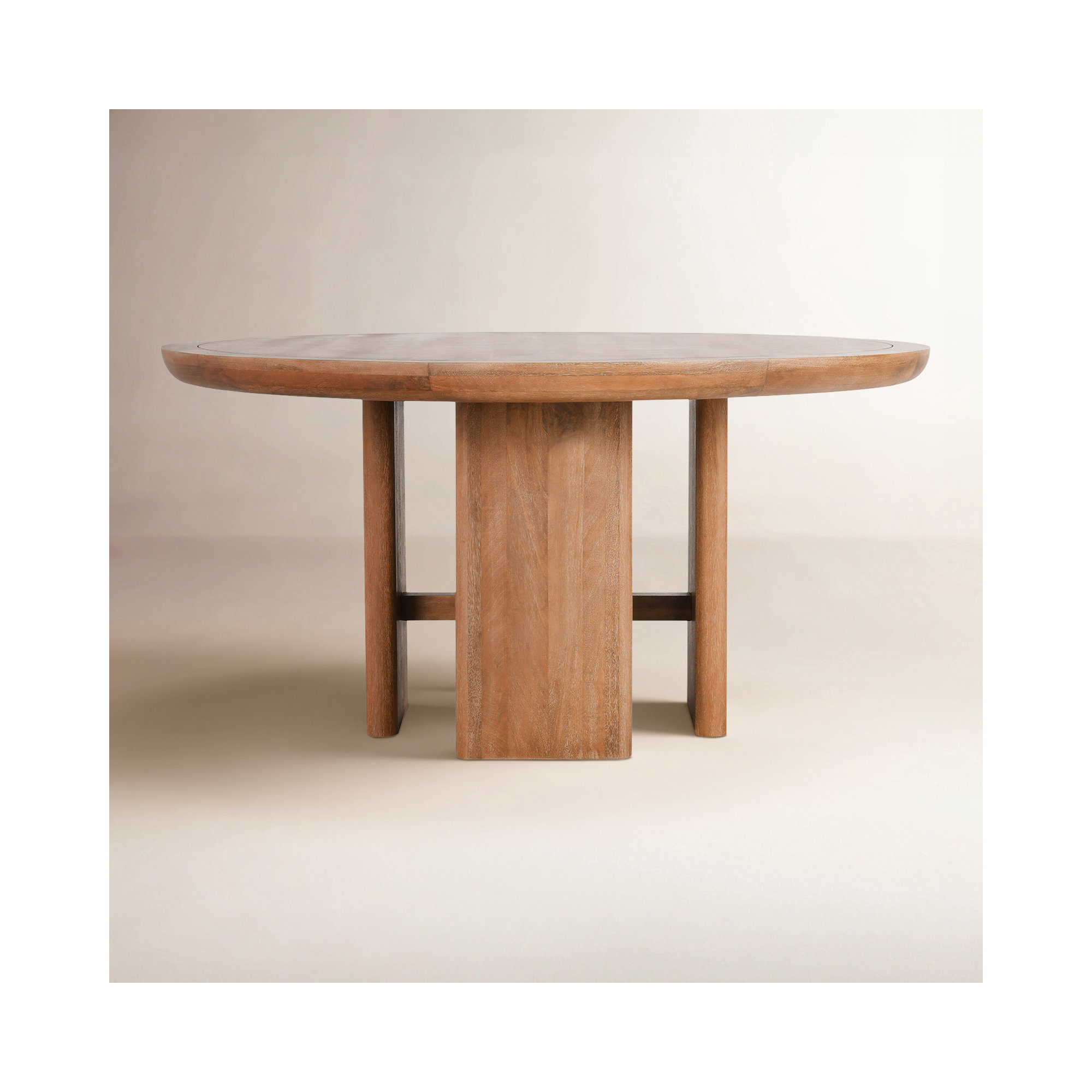 Luce 60'' Round Dining Table, Brown